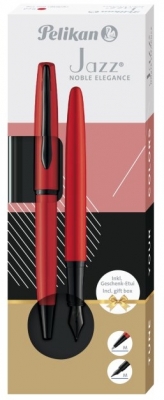 Set Jazz Noble Elegance Red, pix + stilou, 1 patron cerneala, in cutie pentru cadou, Pelikan